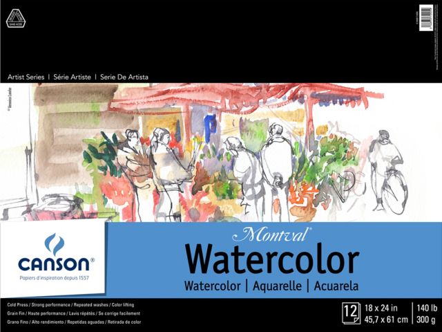 Watercolor Paper Pad Montval 140# 15X20